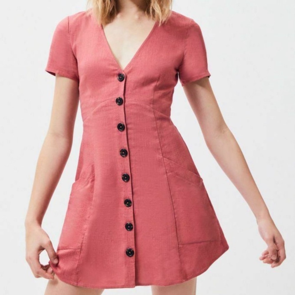 Pacsun LA Hearts Pink Button Front Swinger Dress (Size S)